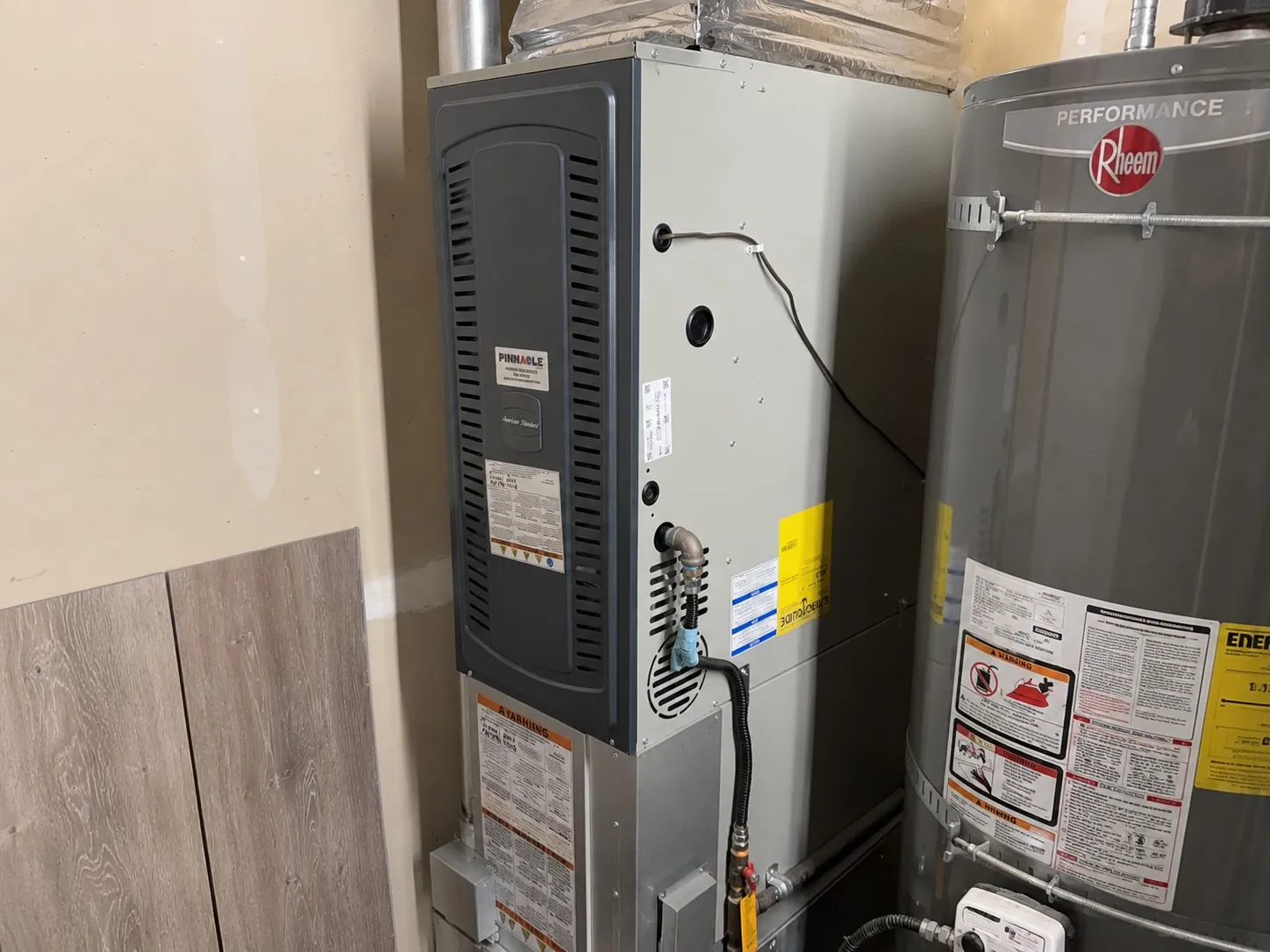 Furnace installation in Puyallup, WA — newly installed gas furnace by Pinnacle Air Control